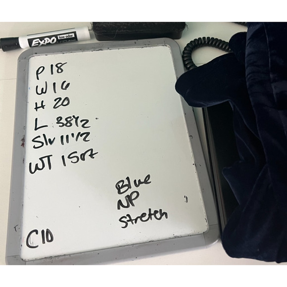 Lands End Blue Velvet Fit & Flare Short Sleeve Midi Holiday Dress Medium 10/12 - Picture 6 of 6